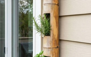 jardin vertical bambou aromates