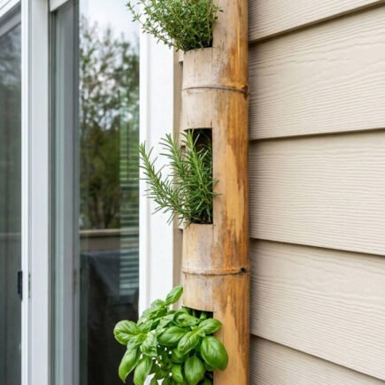 jardin vertical bambou aromates