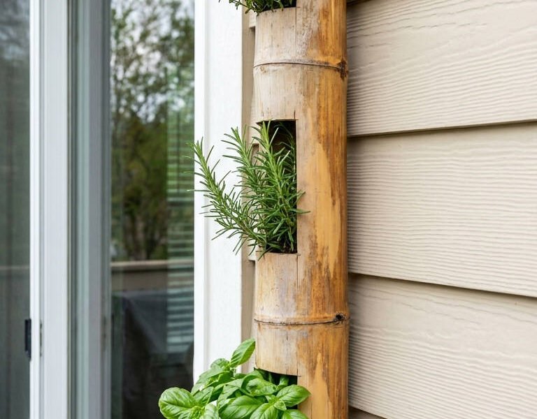 jardin vertical bambou aromates