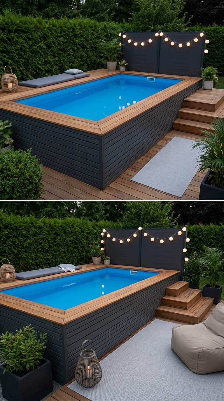 piscine hors sol noire bois