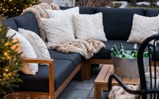 terrasse hiver canape bougies plaids