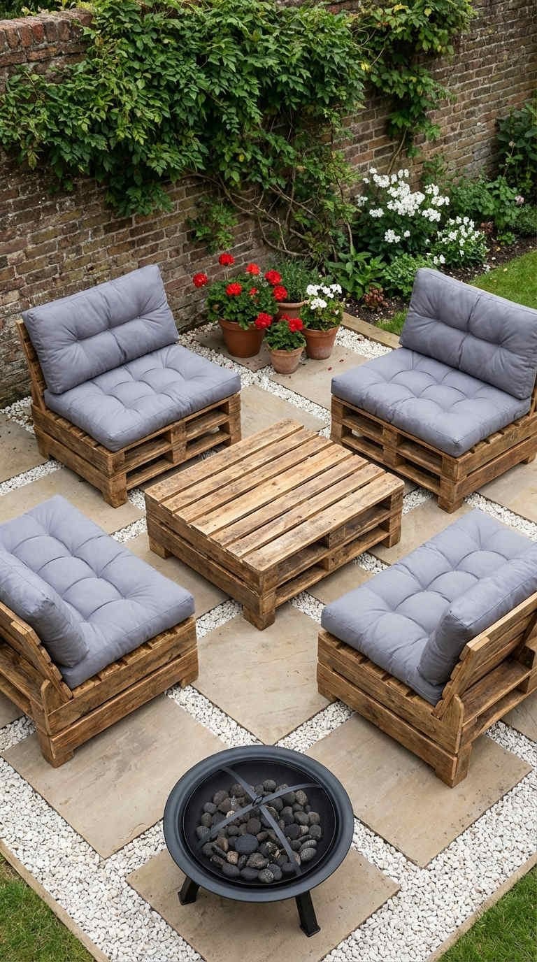 terrasse palette salon gris foyer