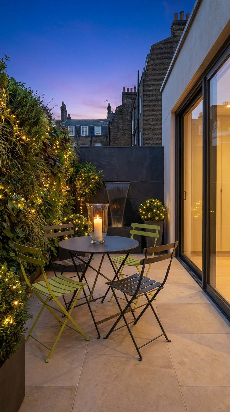 terrasse urbaine mur vegetal lumieres