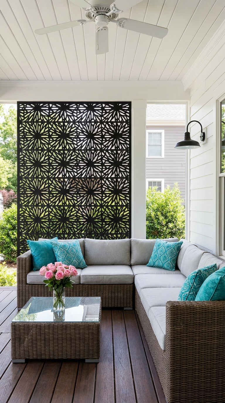 panneau ajoure noir porche