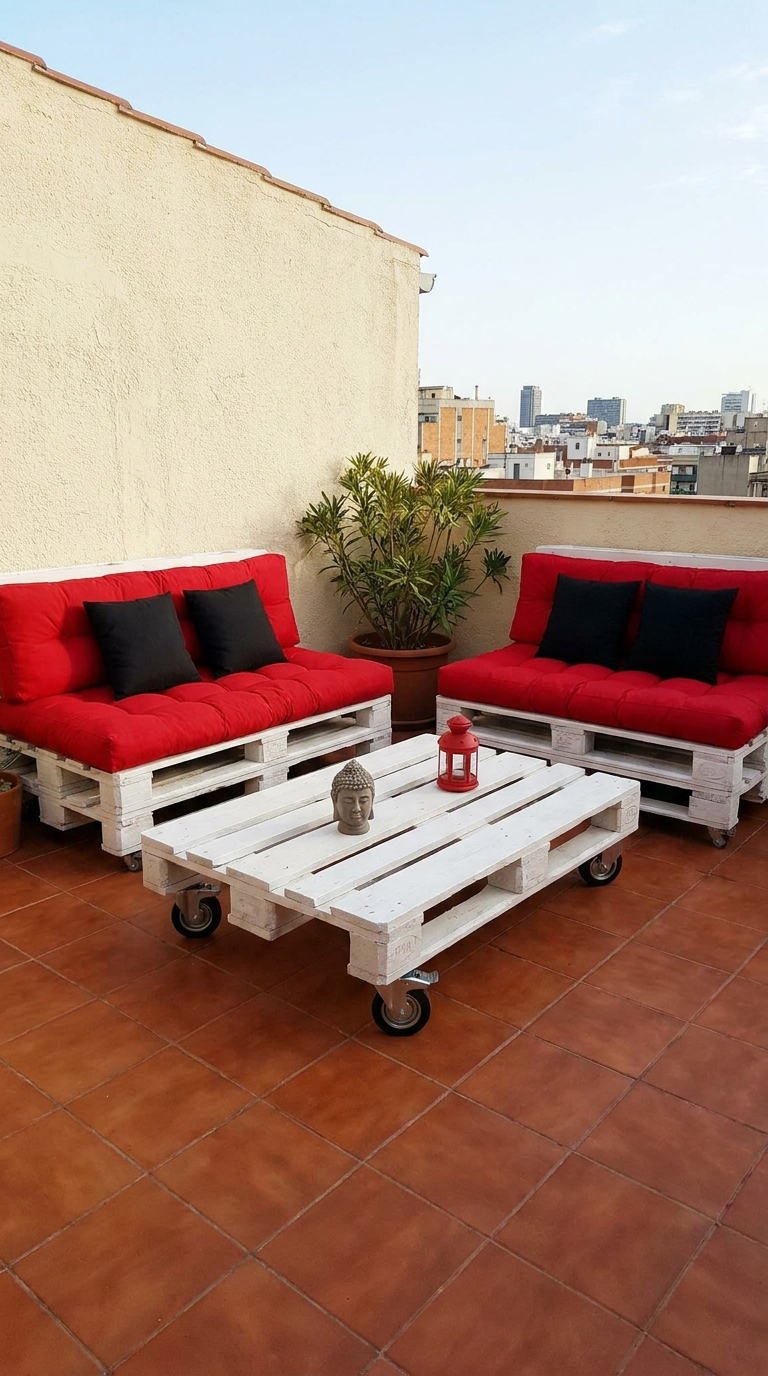 rooftop palette blanc rouge