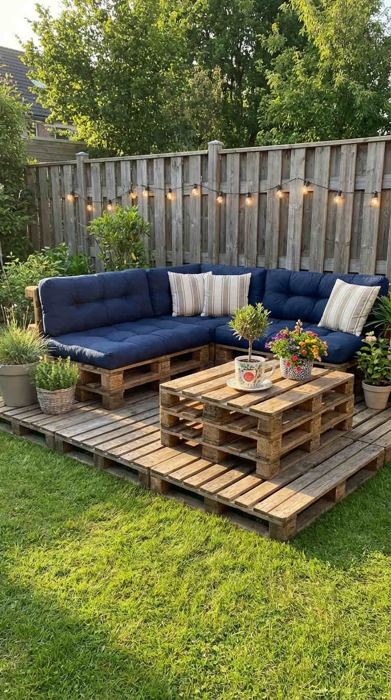 salon palette guirlande bleu fleurs