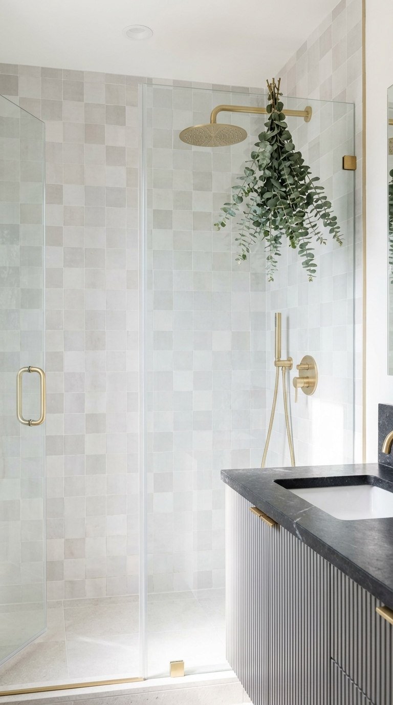 zellige eucalyptus laiton marbre anthracite