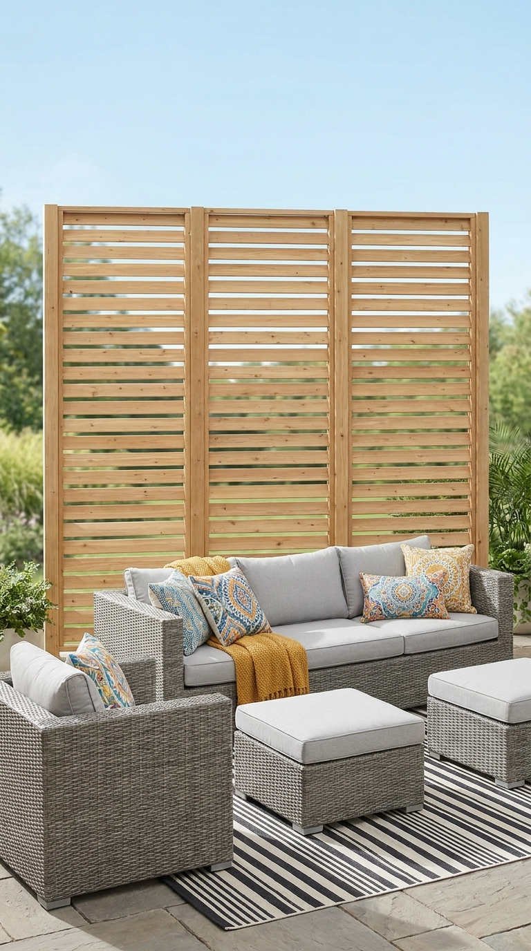 palissade haute bois salon