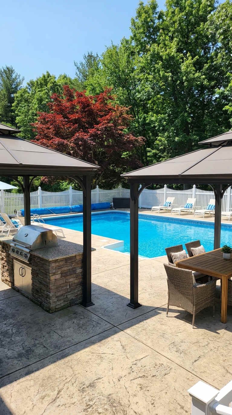 kiosque cuisine terrasse piscine familiale