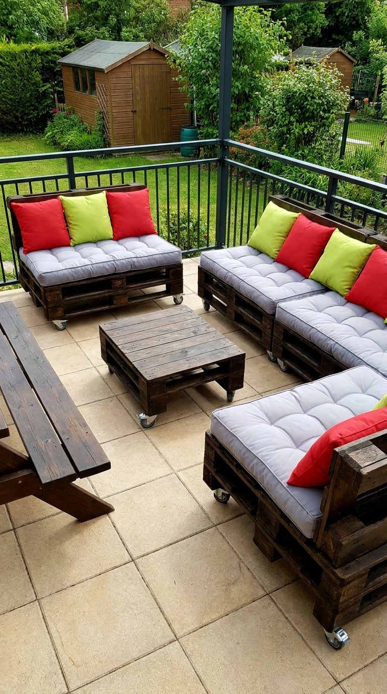 salon palette roulettes terrasse