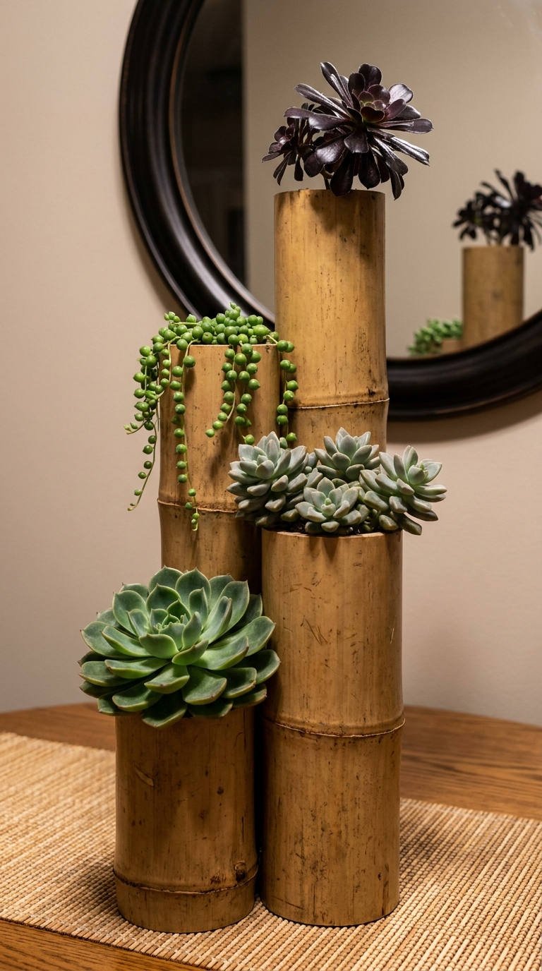 succulentes bambou centre deco