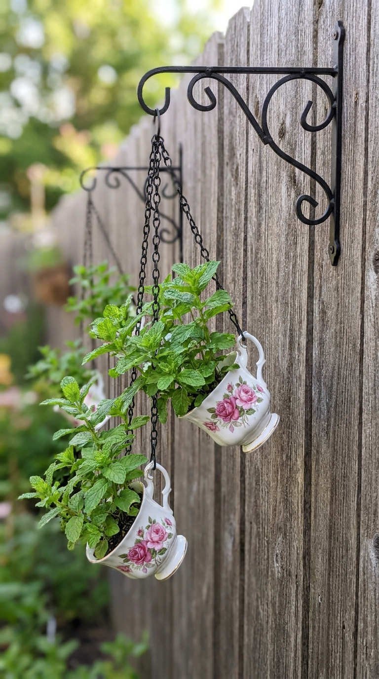 tasses suspendues menthe cloture