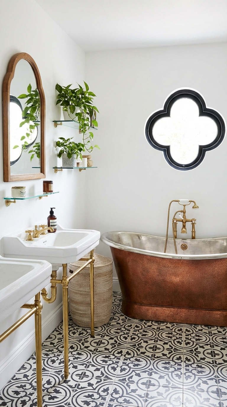 baignoire cuivre vasques laiton vintage