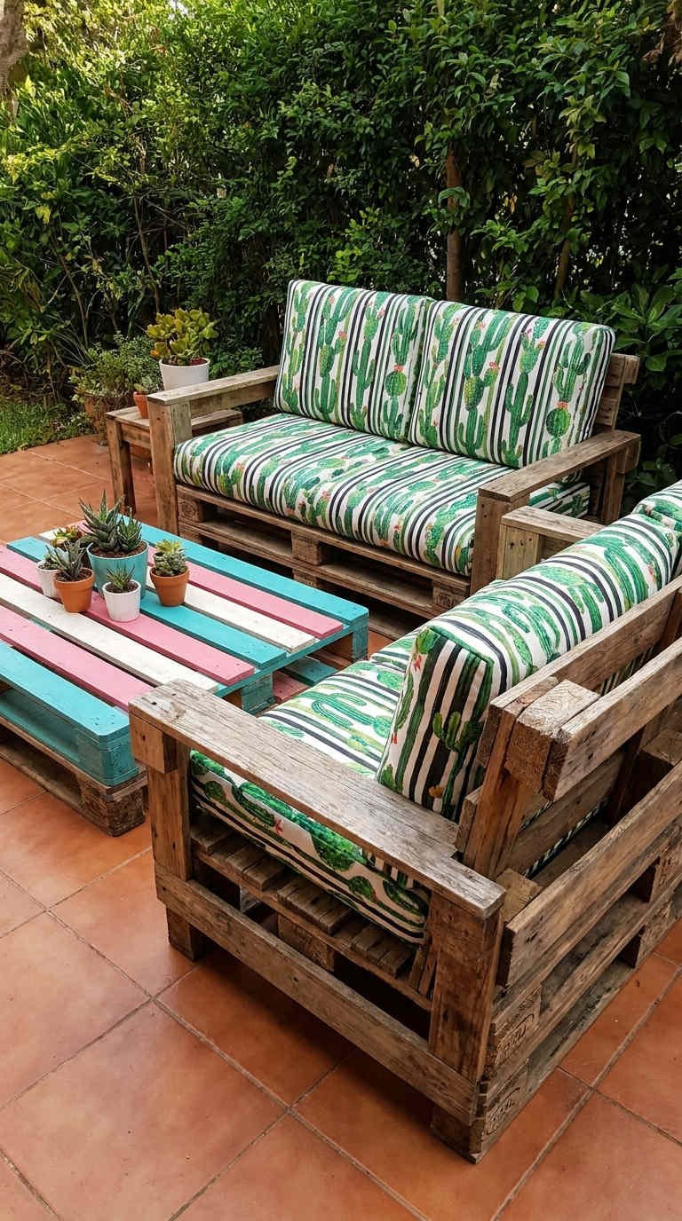 salon palette motif cactus