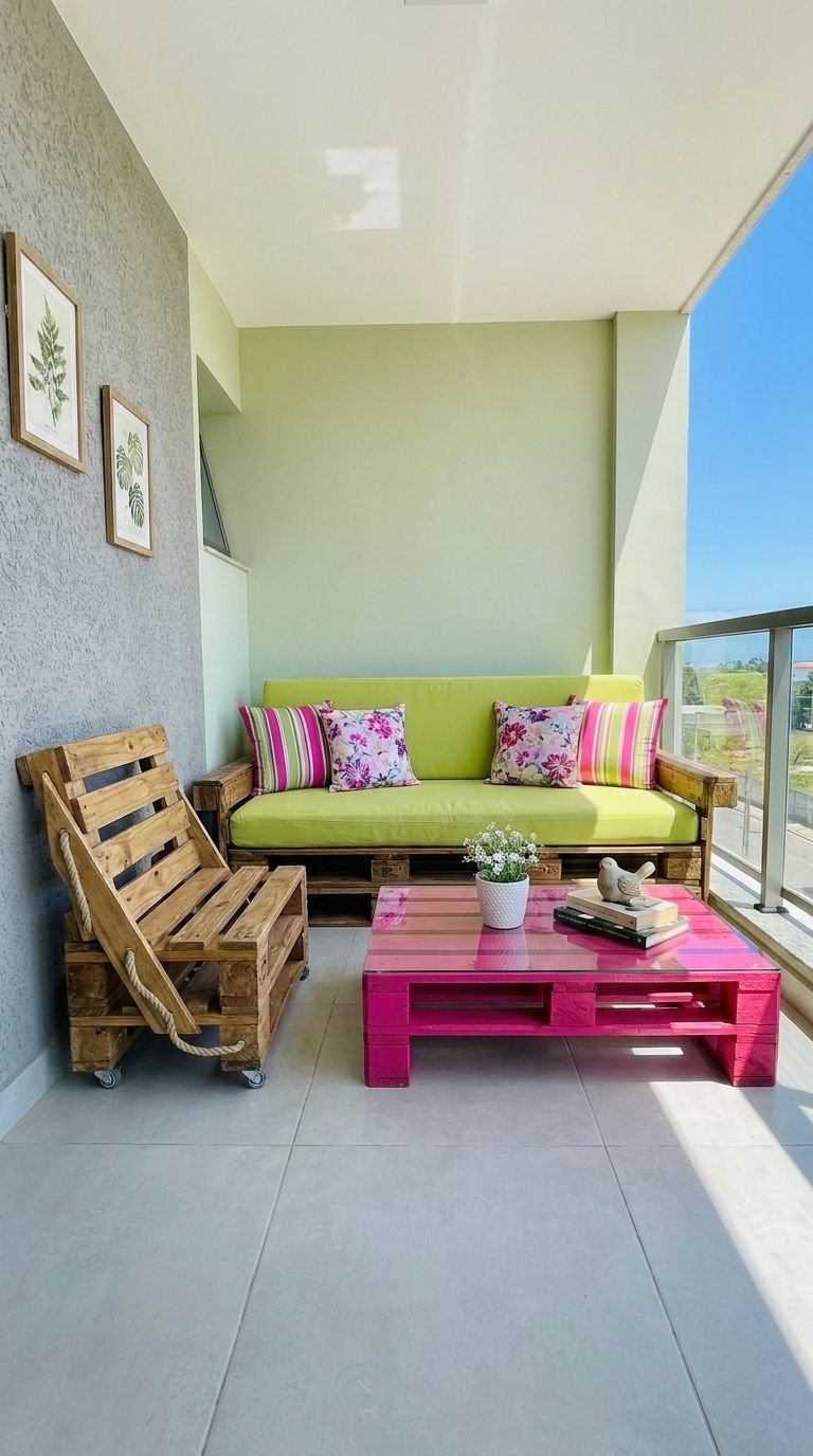 balcon palette vert rose