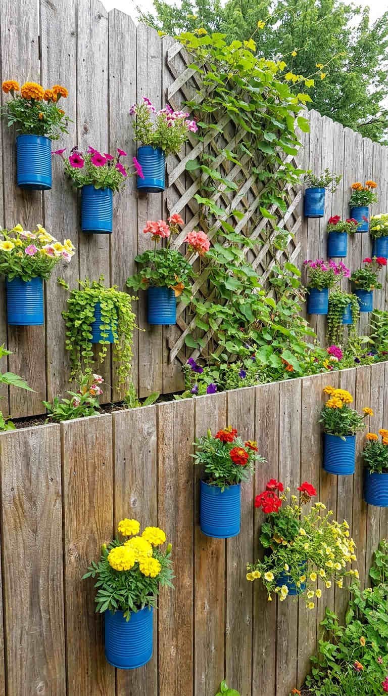 conserves bleues cloture fleurie