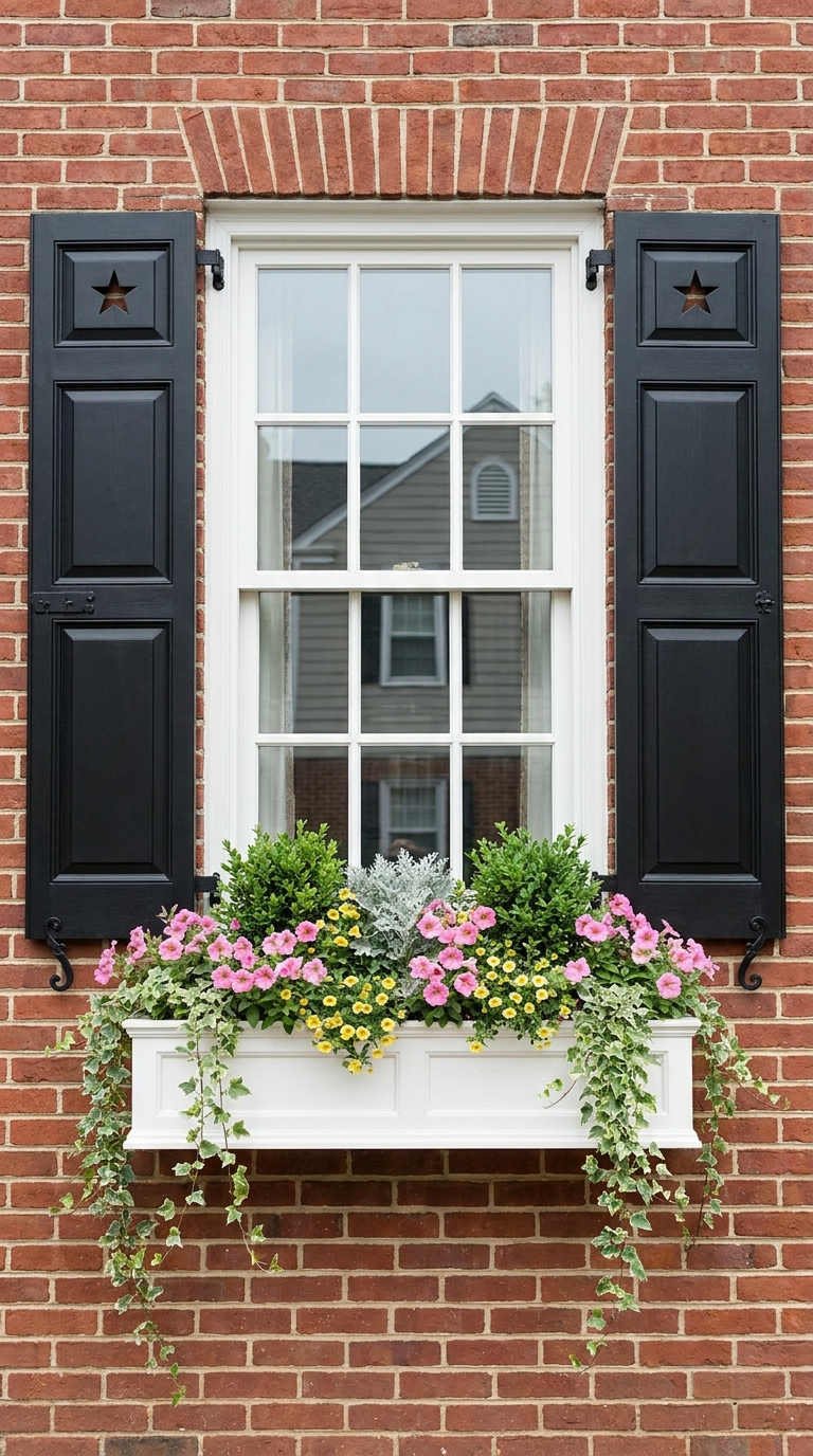 jardiniere blanche brique volets
