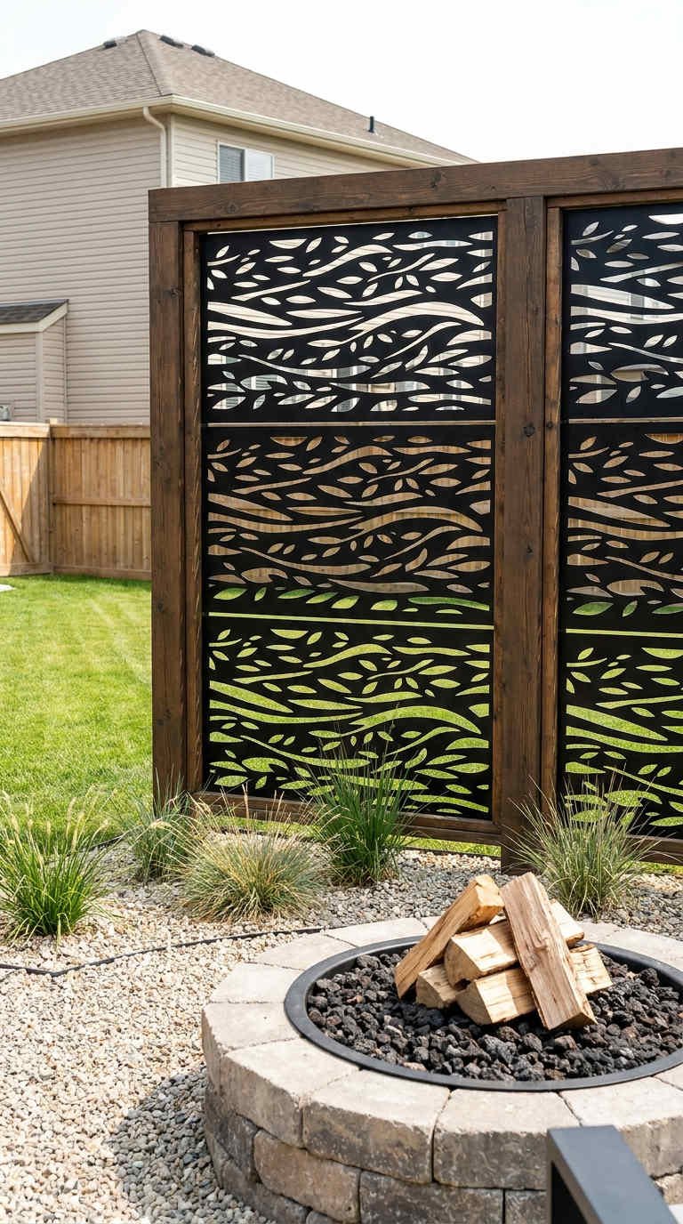 panneaux branches metal bois