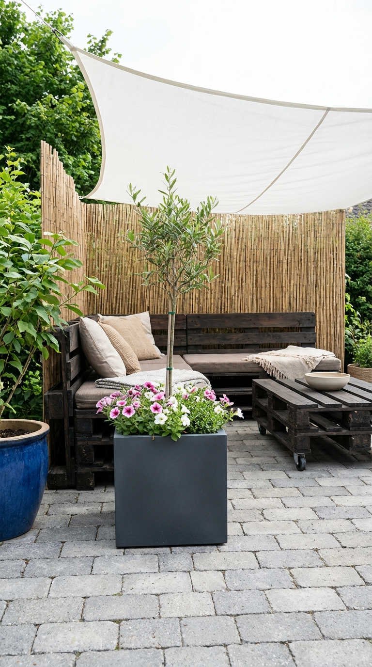 salon palette bambou olivier petunias