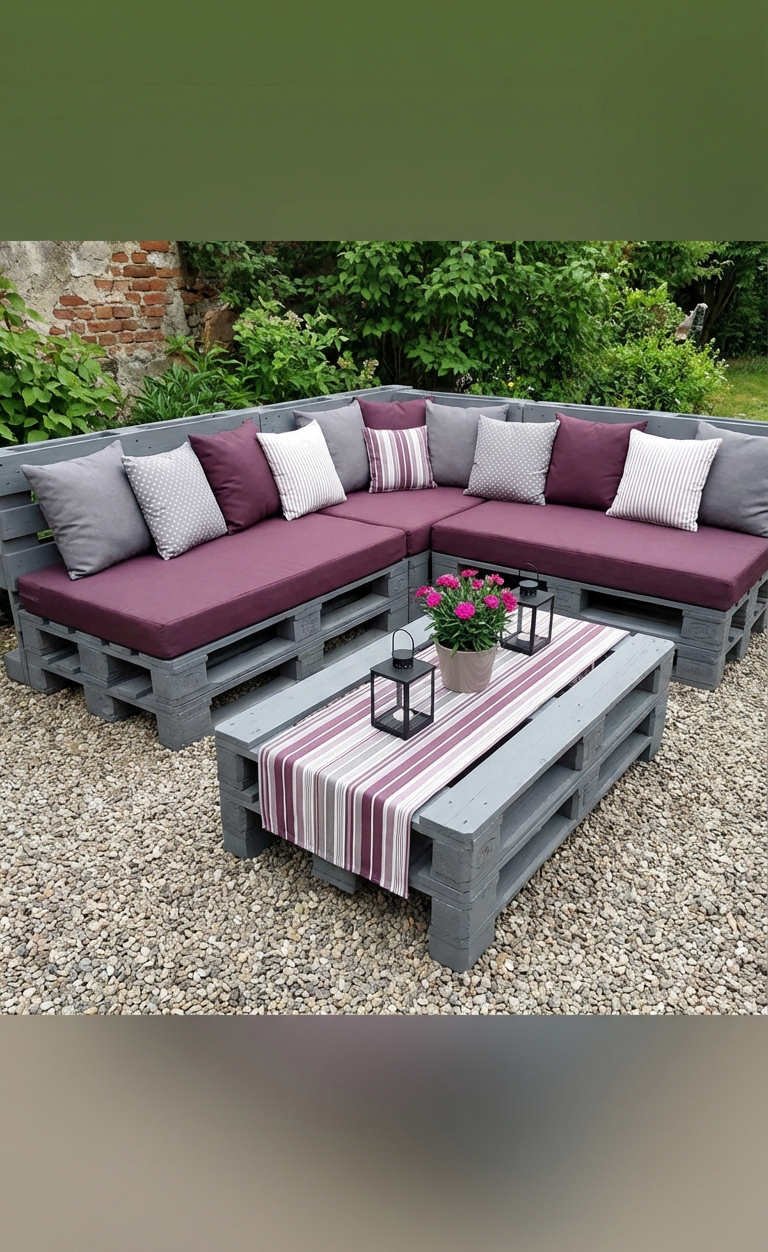 salon palette charbon coussins prune