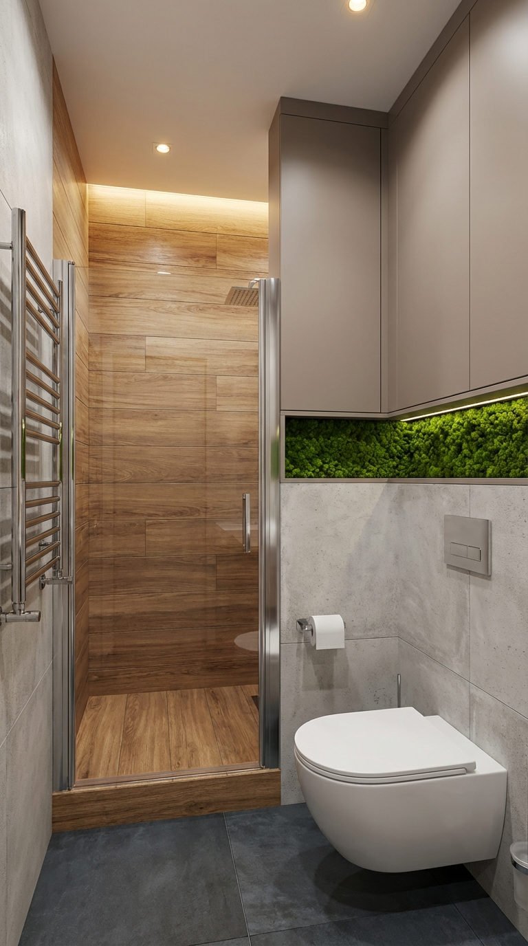 niche mousse vegetale carrelage bois