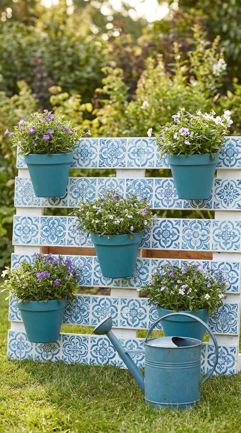 palette azulejo pots bleus