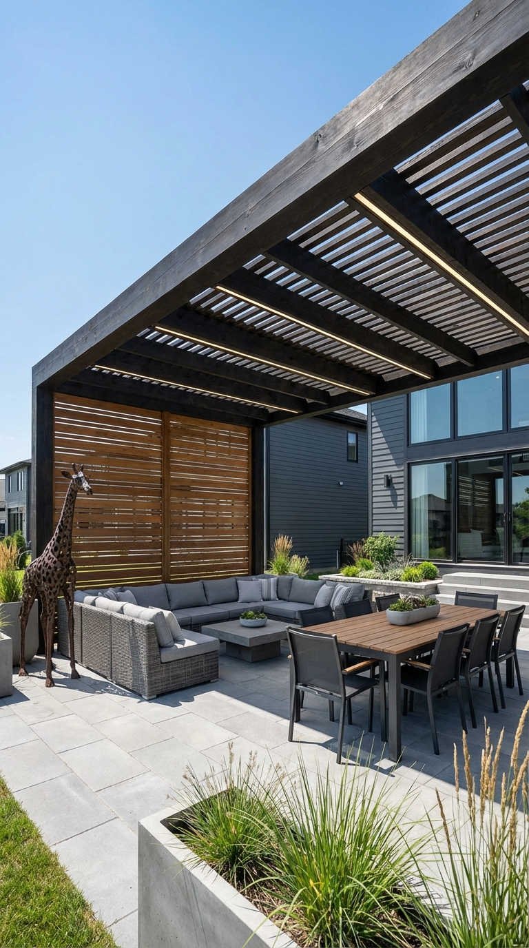 pergola sombre led salon sculpture