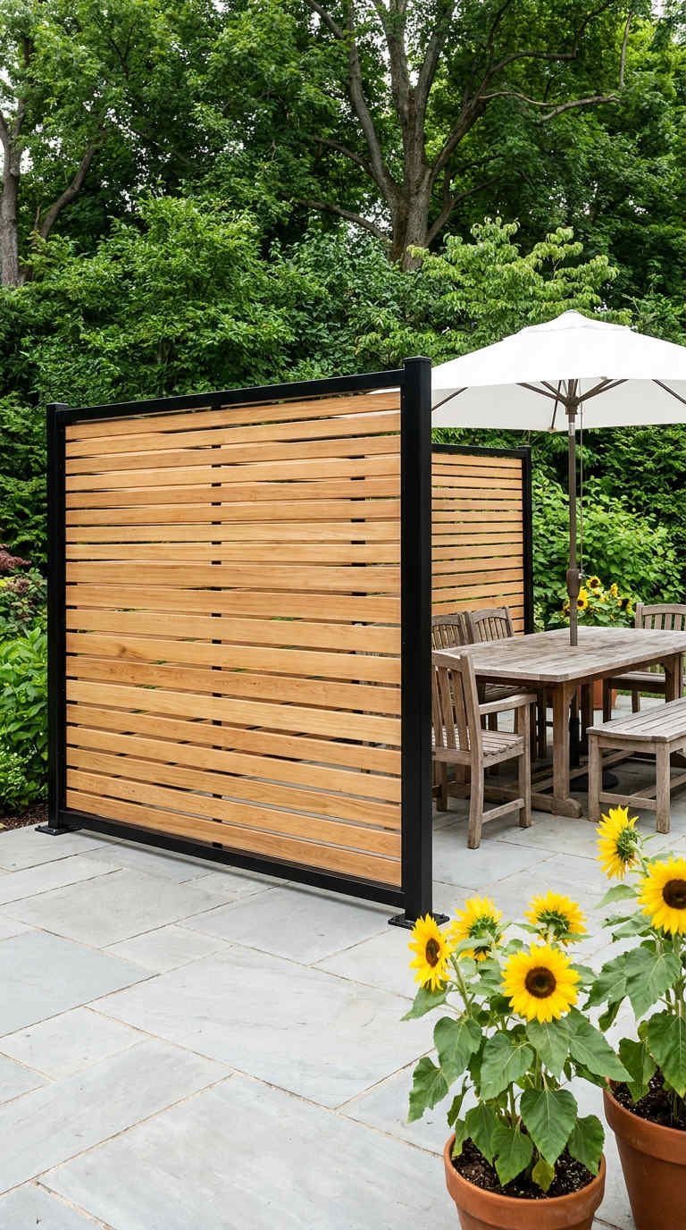 brise vue bois cadre noir