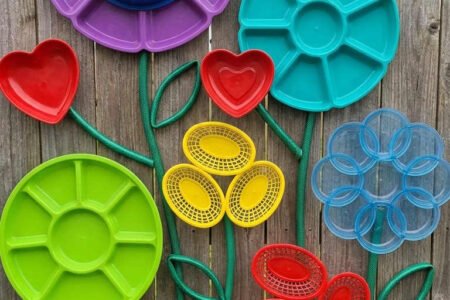 fleurs recup cloture coloree