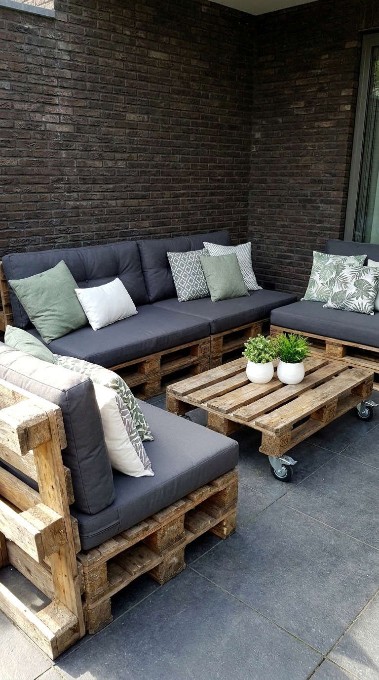 salon palette gris patio