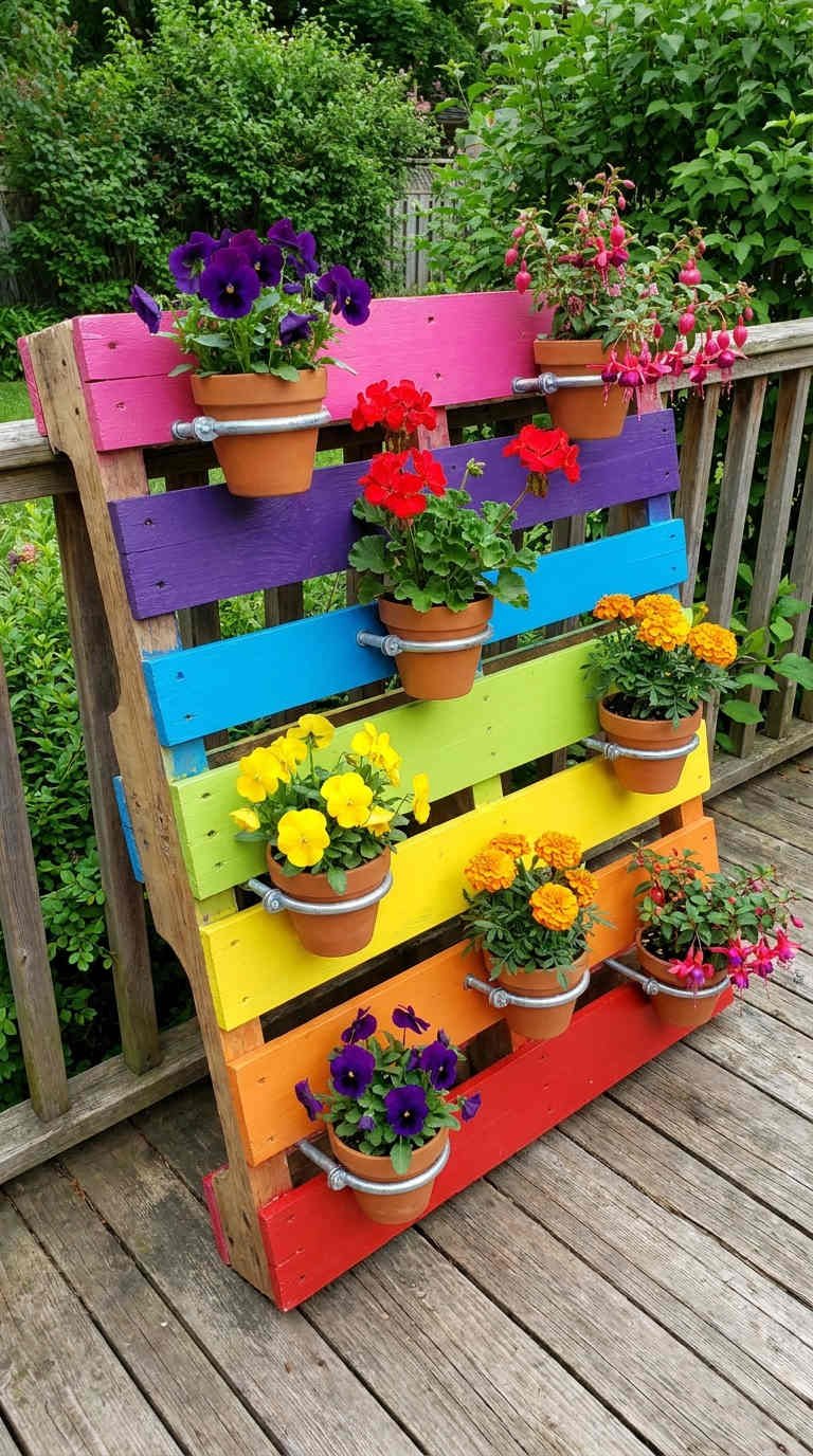 palette arcenciel pots terrasse