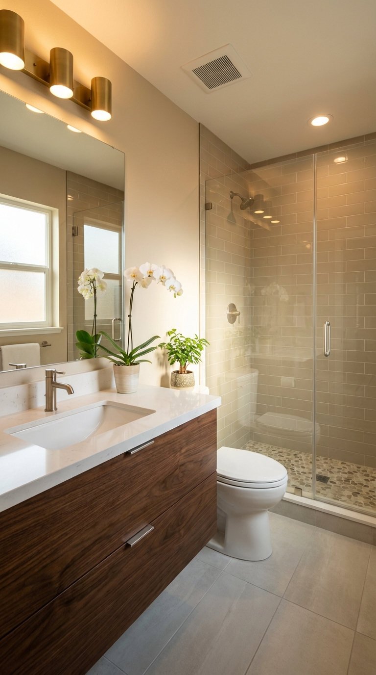 noyer fonce quartz blanc galets