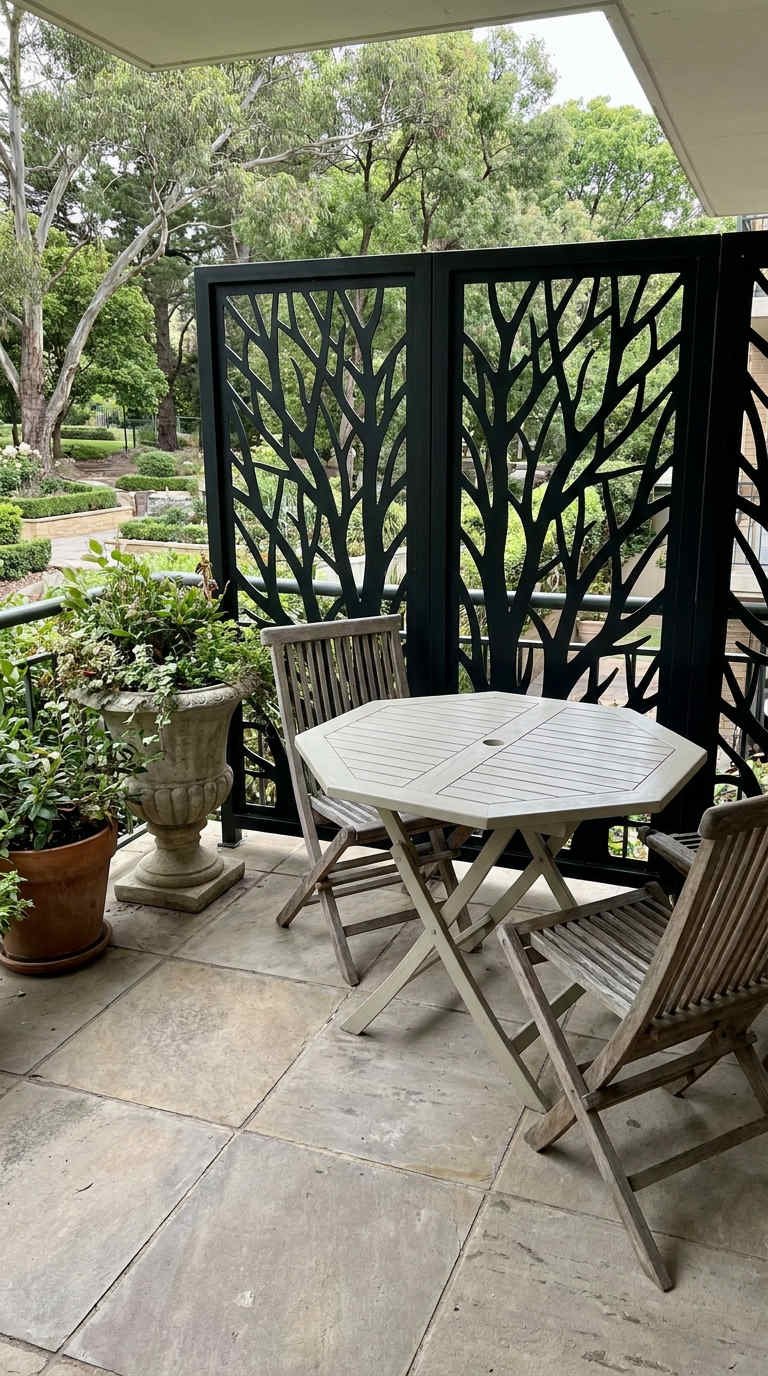 table pliante claustra noir balcon