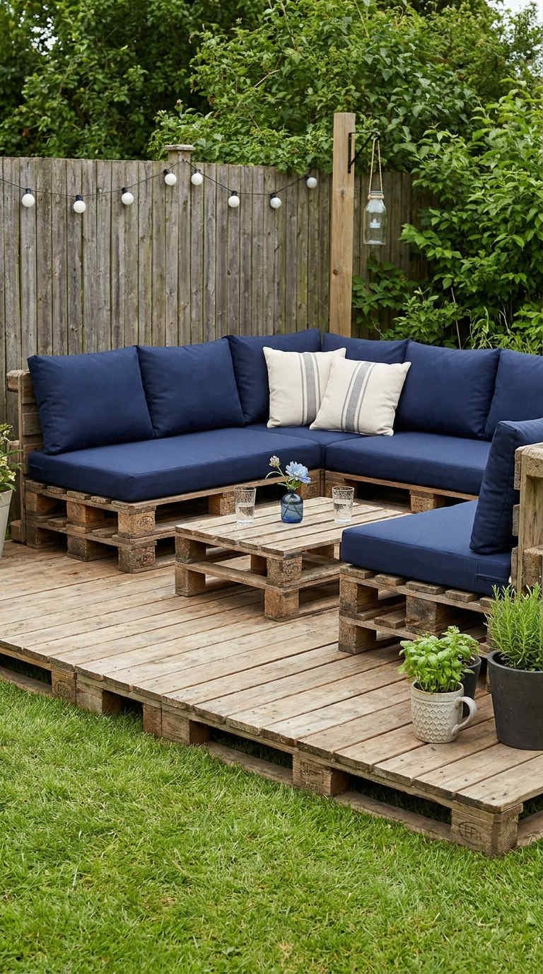 terrasse bois salon palette