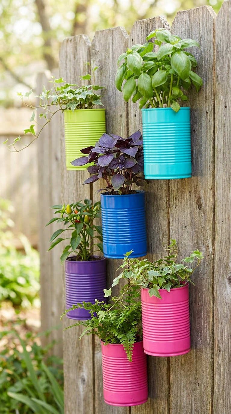 conserves colorees potager vertical