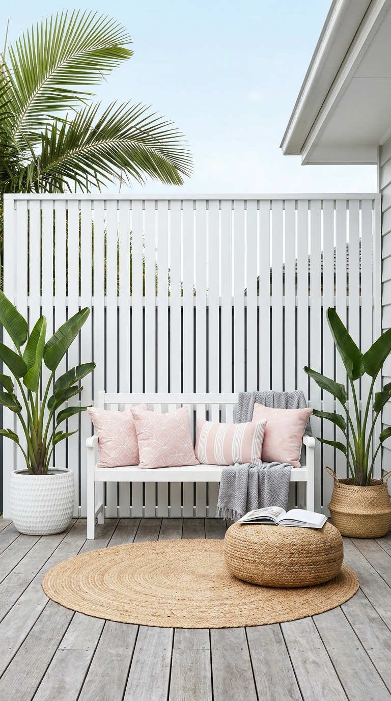 palissade blanche banquette balcon