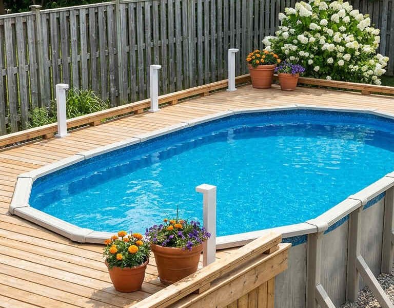 piscine terrasse haute fleurie