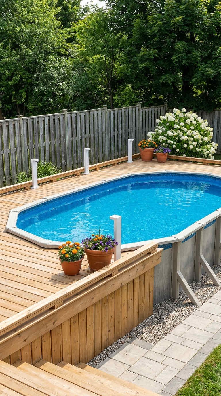 piscine terrasse haute fleurie