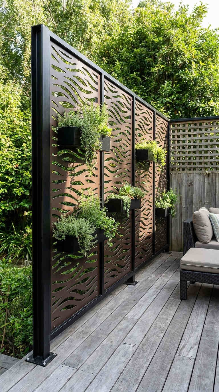 panneaux metal plantes suspendues