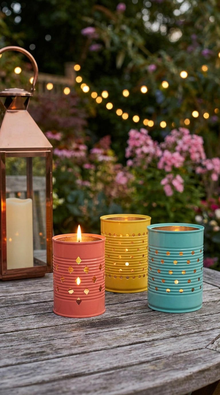 conserves photophores table jardin