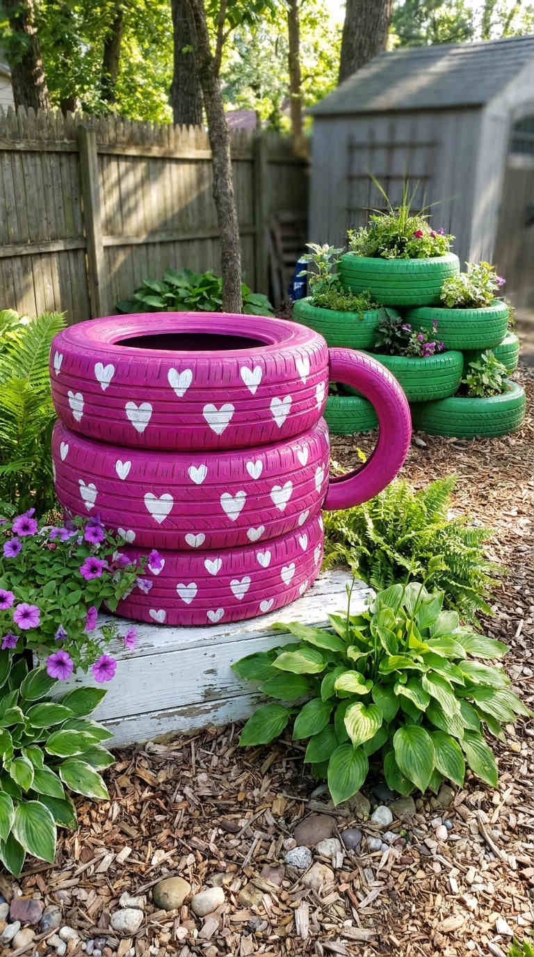 tasse geante pneus rose