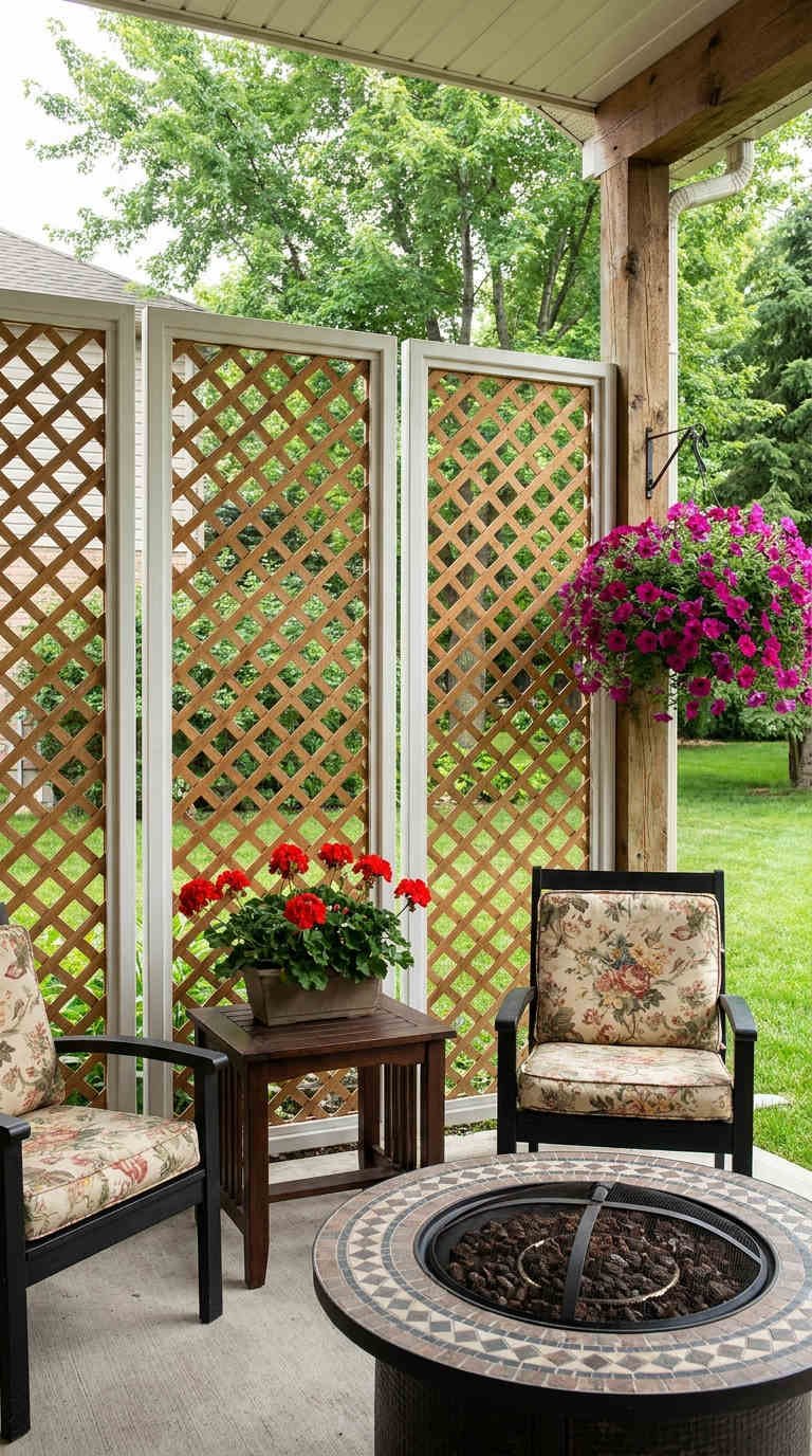 treillis bois porche jardin