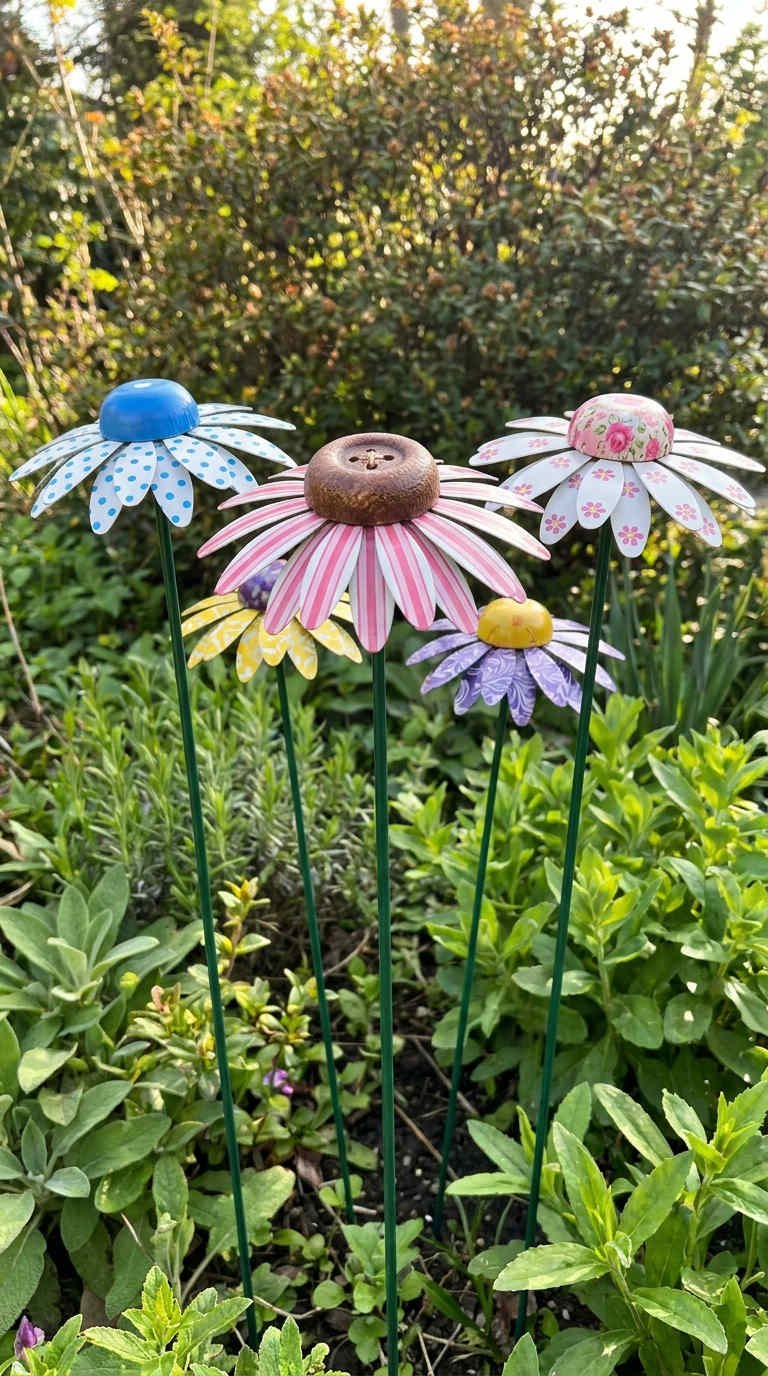 fleurs metal boutons tiges