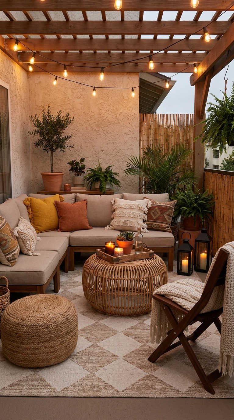 pergola bois salon terracotta lumiere