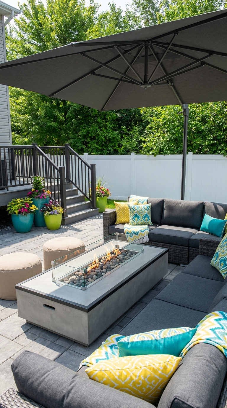 terrasse parasol foyer salon exterieur