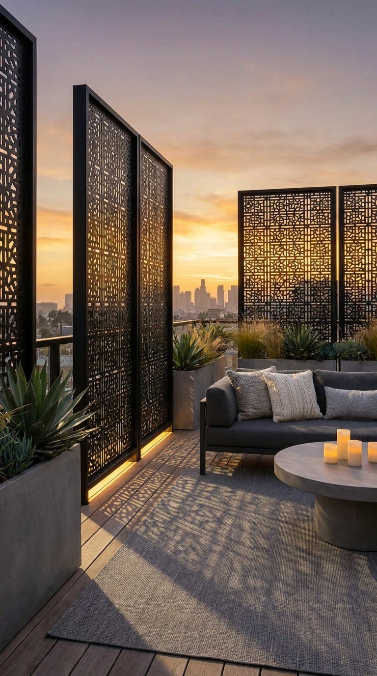 ecrans decoupes terrasse urbaine