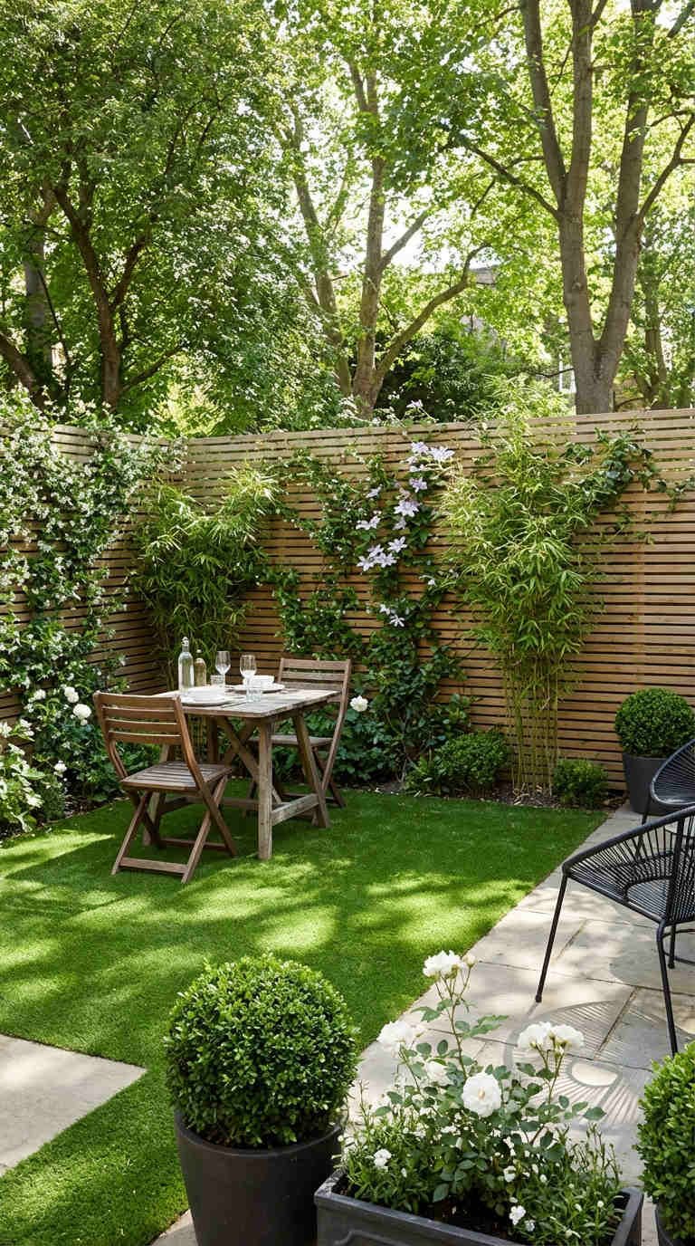 coin repas bois lierre buis clematite