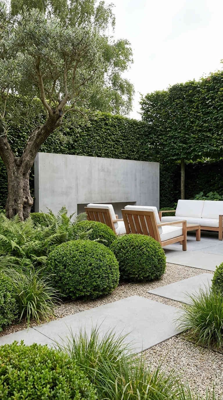 terrasse cheminee beton brut olivier