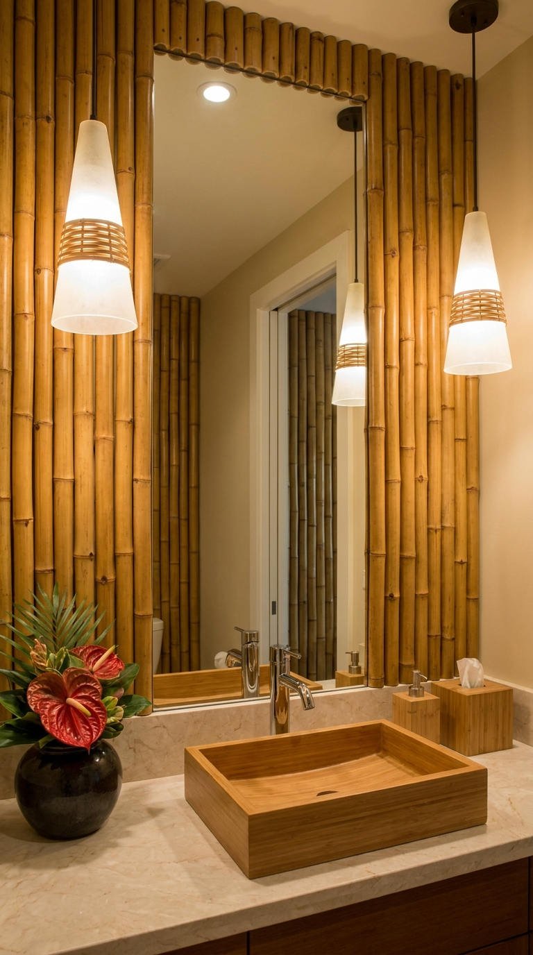 salle bain bambou vasque