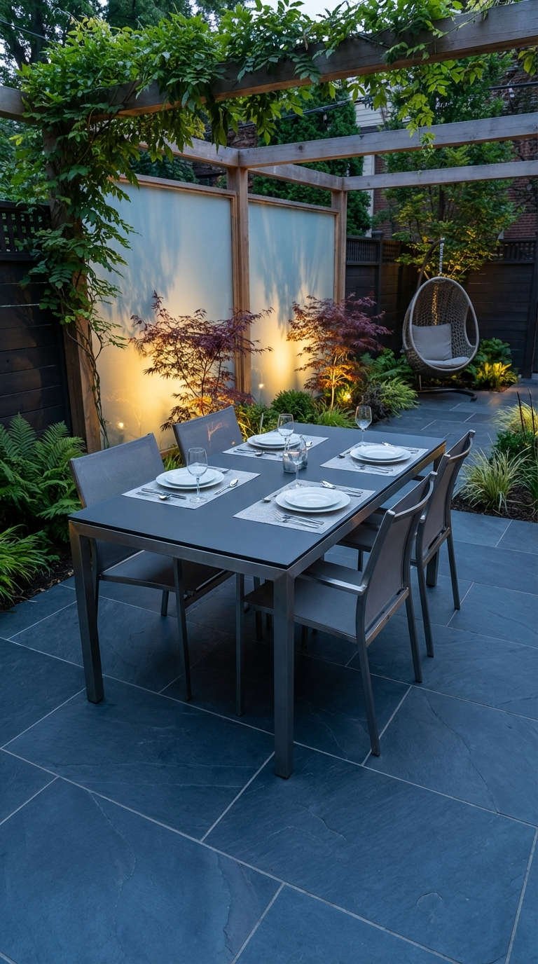 terrasse salle manger pergola lumieres